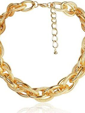 NEW Punk Chunky Short Necklace Chain Gold Thick Cuban Link Necklace Thick